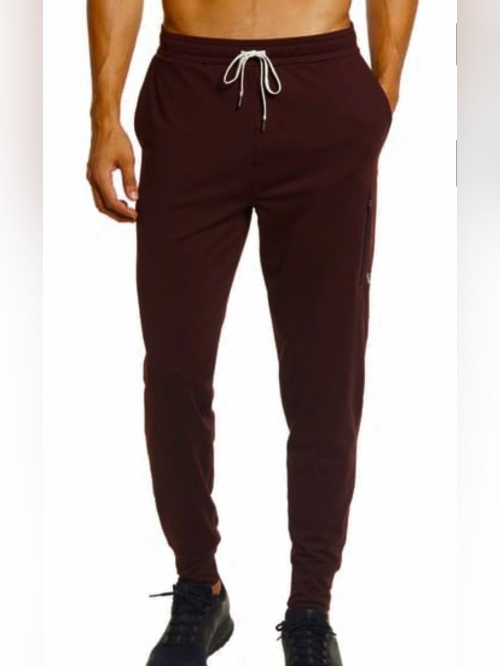 Vuori Sunday Performance Jogger Pants, Brown / Oxblood, Men’s Large